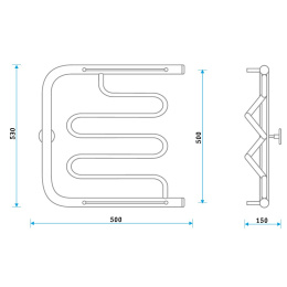 Водяной полотенцесушитель Energy Mix 50х50