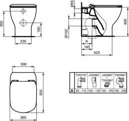 Фото Напольный пристенный унитаз соло Ideal Standard TESI AquaBlade® T0077V3