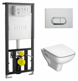 Инсталляция и унитаз Vitra S20 (9004B003-7204) белый