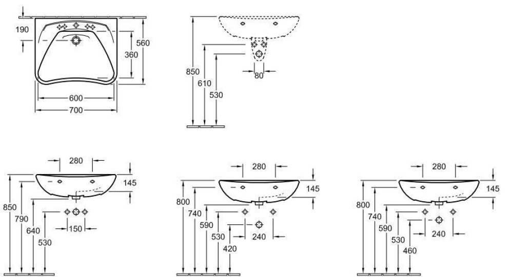 Фото Раковина VITA 71190201 VILLEROY&BOCH O'NOVO, 700х560 мм
