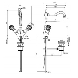 Смеситель для раковины F5091CCR FIMA Carlo Frattini Elizabeth Chic