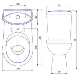Унитаз-компакт ROSA 'КОМФОРТ ЛЮКС' микролифт цвет белый