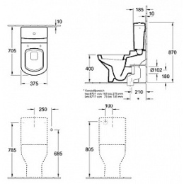 Бачок для унитаза Villeroy & Boch Sentique 5722 11R1