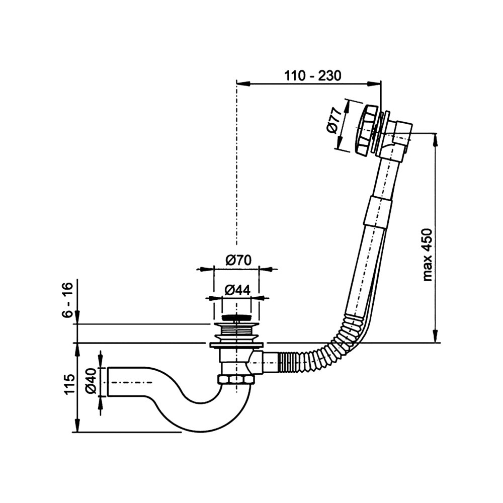 Фото Слив перелив полуавтомат Timo (8003/02)