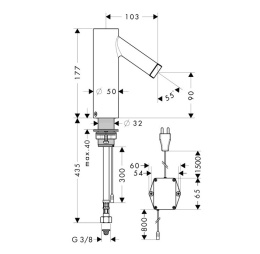 Фото Axor Starck 10140000 Электронный смеситель для раковины