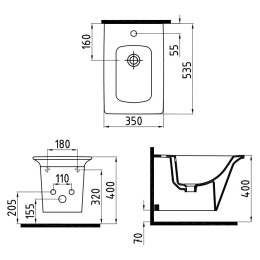 Биде Bien Lotus LTBA05401VD1W3000 подвесное, белый