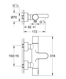 Grohe Grohtherm 3000 Cosmopolitan 34276000 Термостат для ванны, с изливом