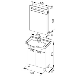 Фото Мебель для ванной Aquanet Адель 60 черный