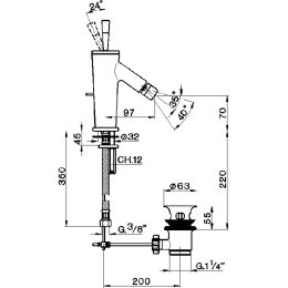 Смеситель для биде Cisal Pumpy PU00055079, хром