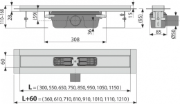 Душевой лоток AlcaPlast (APZ6-950) серый