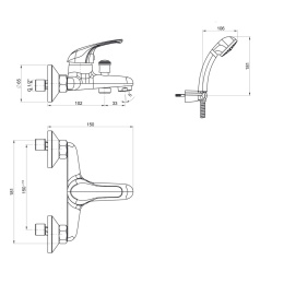 Фото Смеситель для ванны Paini Roma 02CR105 хром