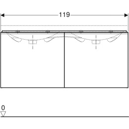 Тумба под раковину Geberit Acanto 500.613.JL.2, 119 см, с сифоном, цвет песочно-серый