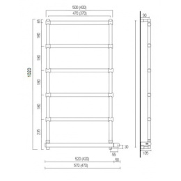 Полотенцесушитель электрический Margaroli Sole 542-6 BOX 5424706WHB, высота 102 см, ширина 57 см, бе