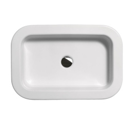 Фото GSI Traccia Раковина накладная без перелива 60х40хh14см, без отв. под смеситель, цвет белый