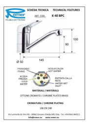Смеситель Remer для раковины RR K40BPC
