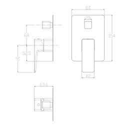 Omnires Parma PM7435CRB Смеситель для душа скрытого монтажа (хром/белый)