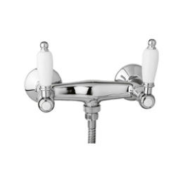 Фото Смеситель Cezares First DS-01-Bi цвет хром, ручки белые