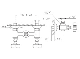 Фото Смеситель Nicolazzi Dames Anglaises 1425BZ18 для душа, бронза, ручки Dames Anglaises