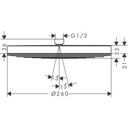 Фото Верхний душ Hansgrohe Pulsify S 260 1jet 24140670 Черный матовый