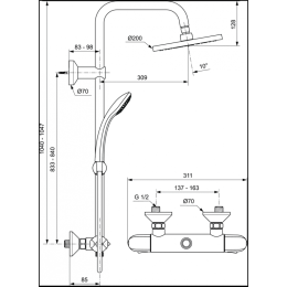 Душевая система Ideal Standard IdealRain (A6421AA) хром