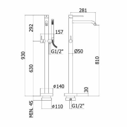 Фото Смеситель для ванны Paffoni Light LIG032BO Белый матовый