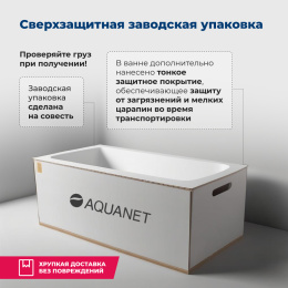 Акриловые ванны 170 см Акриловая ванна Aquanet Jersey 170x90 R (00205329) Белый