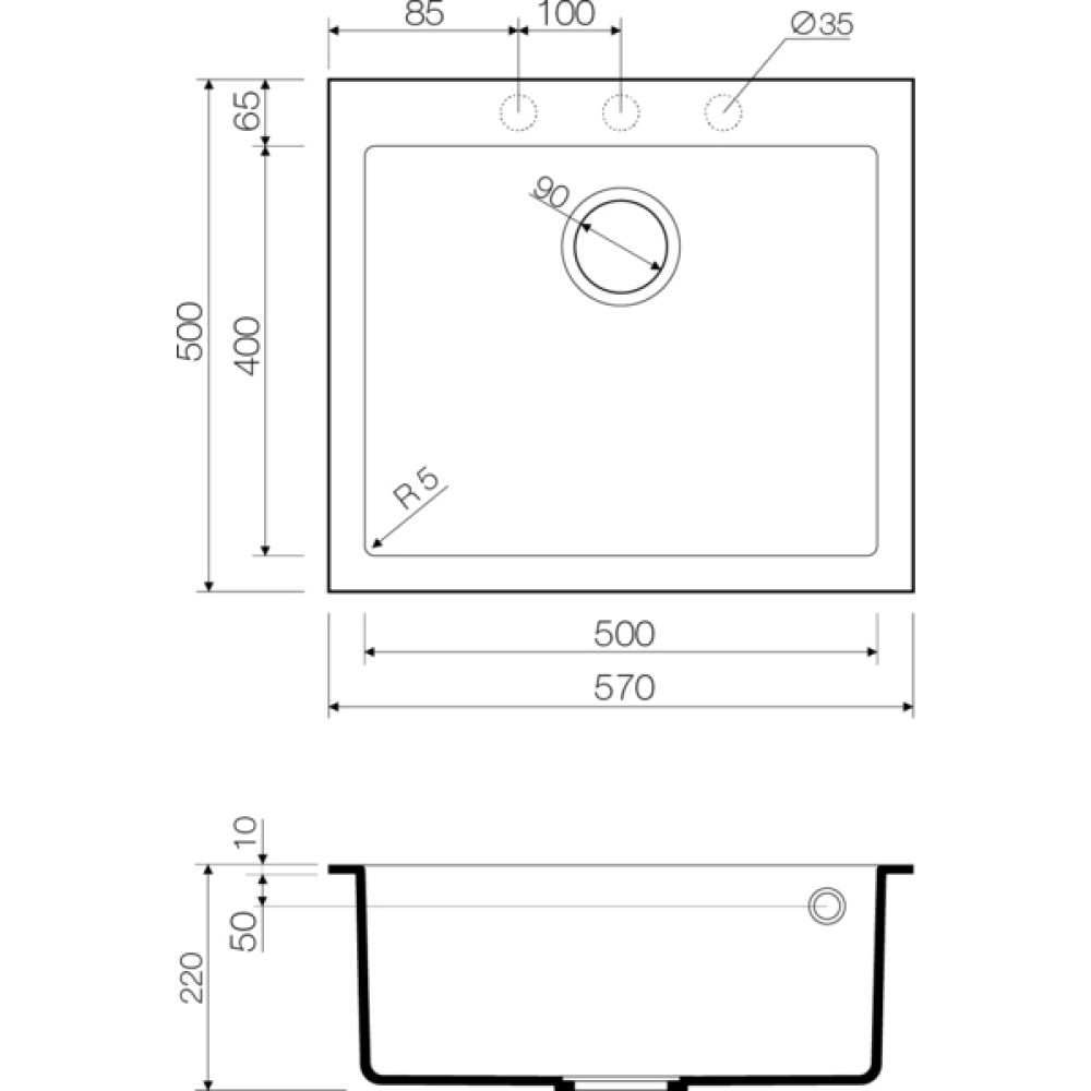 Кухонная мойка Omoikiri Bosen 57-EV Tetogranit (4993222) эверест