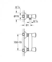 Grohe Costa S 26317001 Смеситель для душа, с подключением шланга