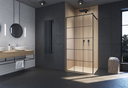 Душевая перегородка Radaway Modo New II Factory Walk-in 110 профиль Черный стекло прозрачное 389114-