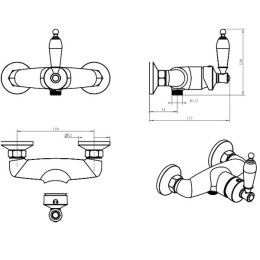 Фото Смеситель для душа Boheme Vogue (214) золото