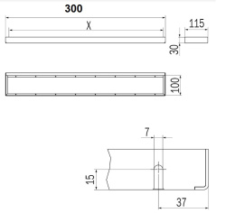 Рейлинг 300 мм модульный, настенный Inda Indissima Barra A8883BNS
