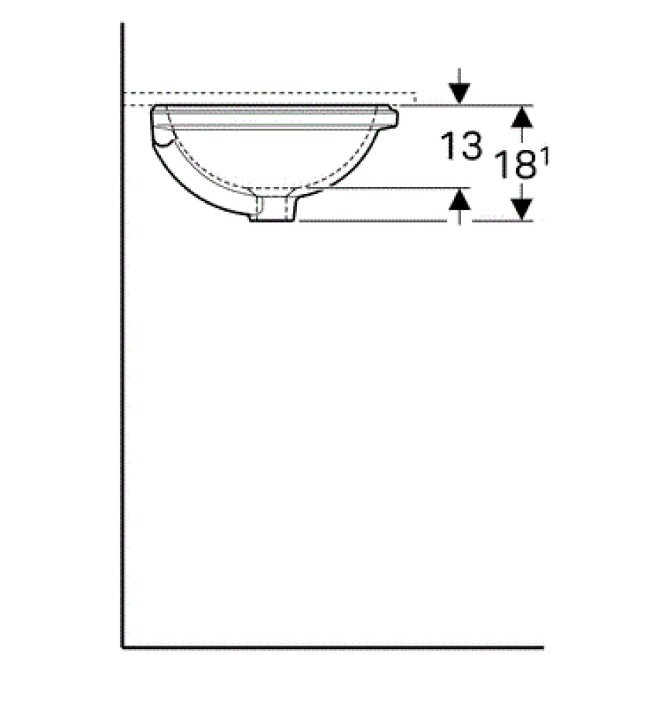 Geberit Variform 500.744.01.2 Раковина, встраиваемая снизу