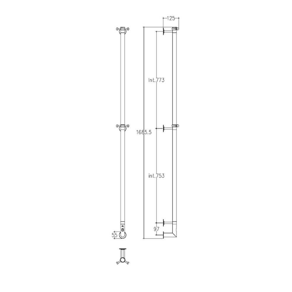 Полотенцесушитель электрический Margaroli Acrobaleno 616X 616XCRB-1650, хром