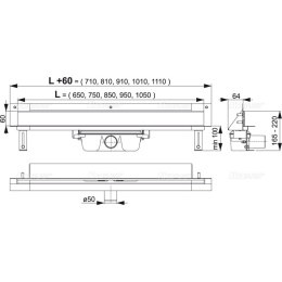 Душевой лоток AlcaPlast (APZ5-TWIN-950)