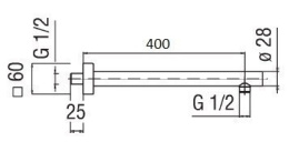 NOBILI AD138/42CR Кронштейн для верхнего душа (хром)