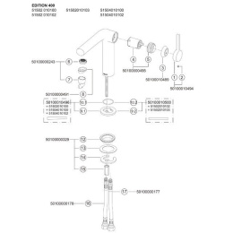 Смеситель для раковины Keuco Edition 400 51504010102, хром