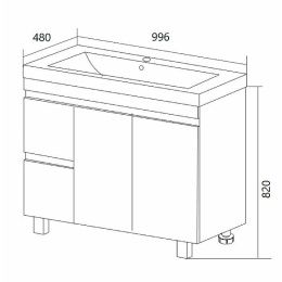 1Marka У79527 Тумба Cube 100Н 2д 2я б/к Белый глянец