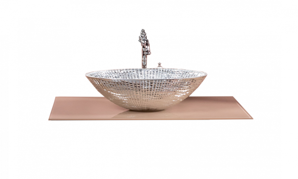 Фото Armadi Art 853-080-CP Столешница стекло 80см прямая CAPPUCINO