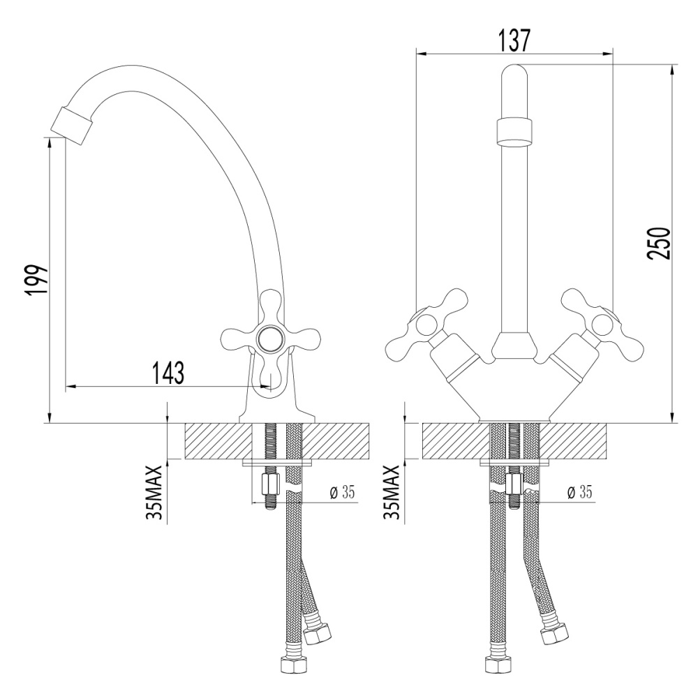 Смеситель для кухонной мойки Lemark Standard (LM2104C)