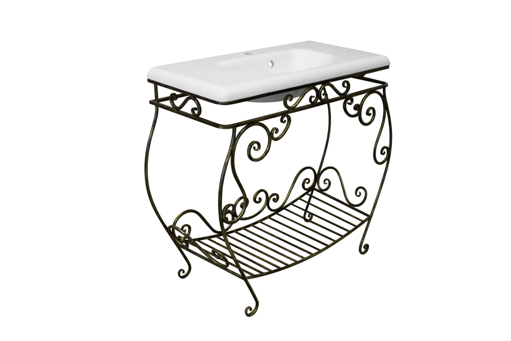 Фото Эстет Кованая подставка для раковины "Каре" (патина)