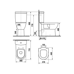 Унитаз Чаша MIO 2471.6000 белый (высокая чаша)