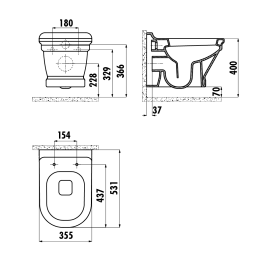 Унитаз подвесной Creavit Antik (AN320-00CB00E-0000) с биде