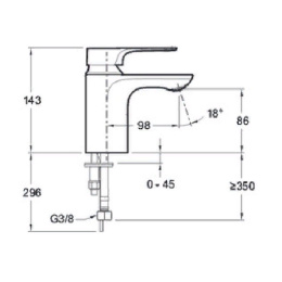 Смеситель Jacob Delafon ALEO+ E72314-CP для раковины