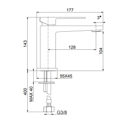 Смеситель для раковины Fiore Kube 100NN8516,  черный