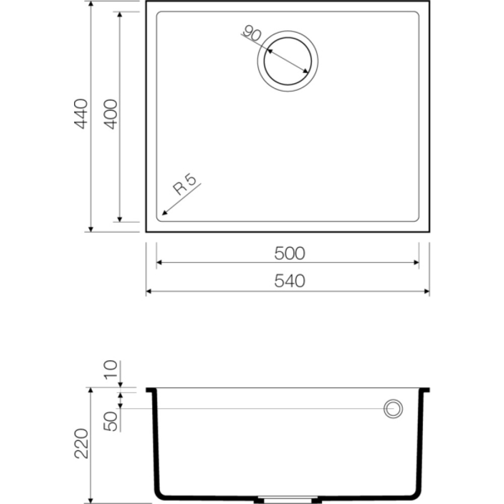 Кухонная мойка Omoikiri Bosen 54-U-PL Tetogranit (4993233) платина