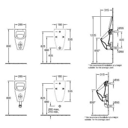 Villeroy&Boch 751300R1 Писсуар подвесной