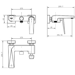 Фото Смеситель для ванны Boheme Venturo (383) золото