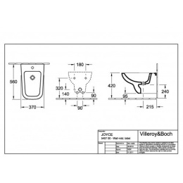 Биде подвесное 54070001 Villeroy&Boch Joyce