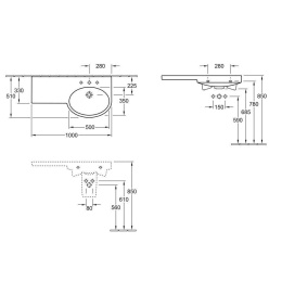 Раковина 5157A101 VILLEROY&BOCH VARIABLE, 1000х510 мм