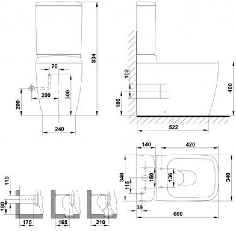 Gala 34160 EOS чаша для унитаза 60*34 см
